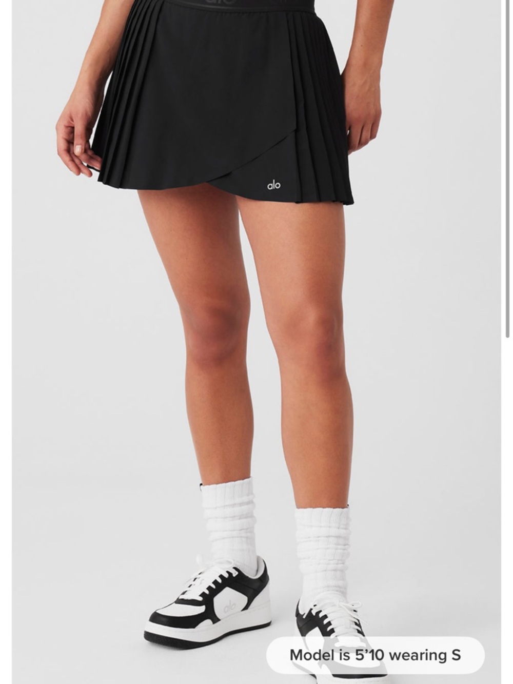 ALO Yoga Black Pleated Mini Skirt